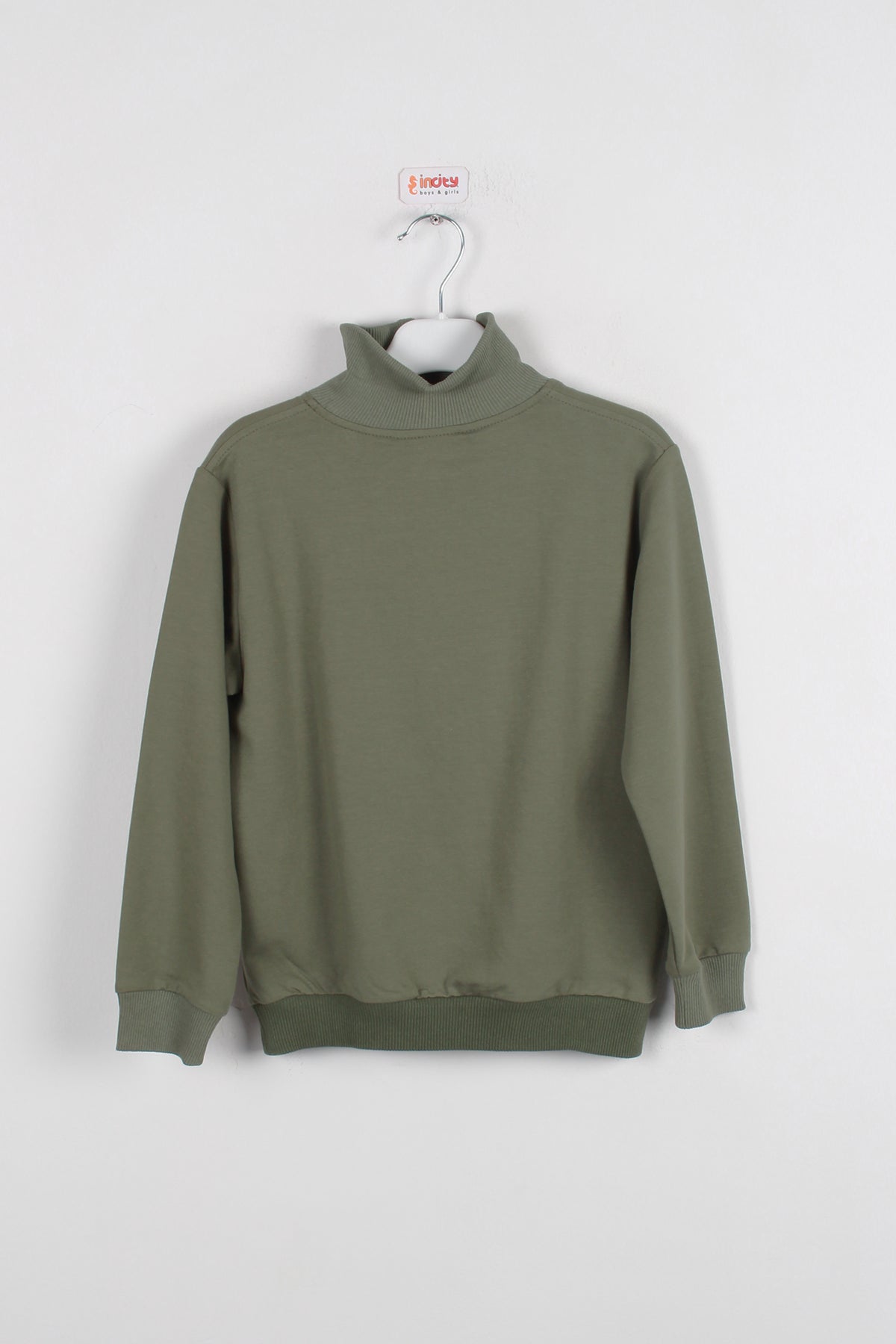 InCity Kids Erkek Çocuk Yarım Fermuarlı Boğazlı Geometrik Desen Baskılı Sweatshirt