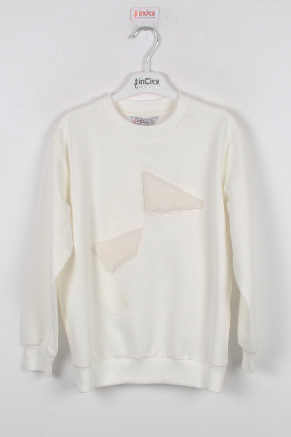 InCity Kids Erkek Çocuk Nakışlı ve Peluşlu Geometrik Desenli Sweatshirt