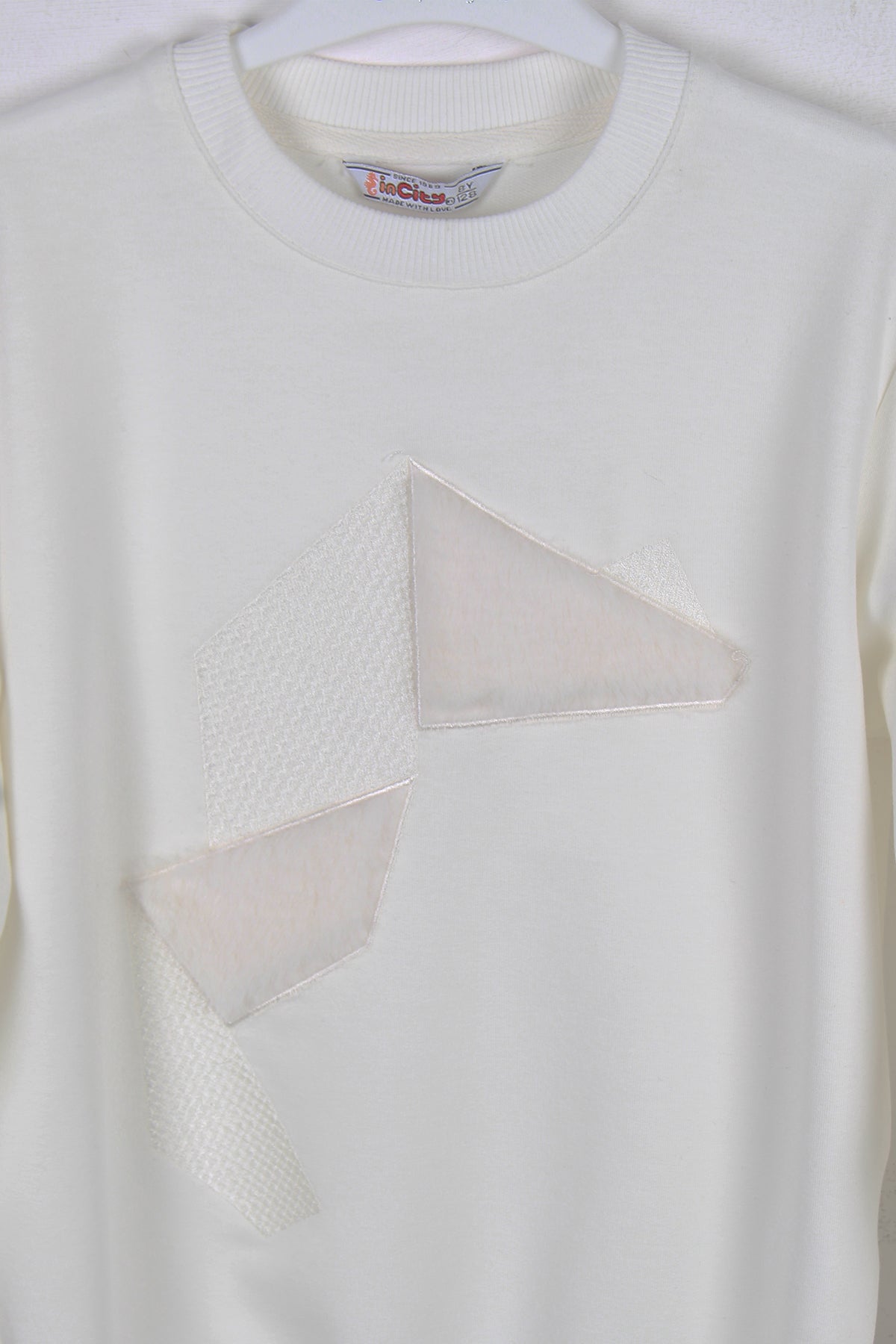 InCity Kids Erkek Çocuk Nakışlı ve Peluşlu Geometrik Desenli Sweatshirt