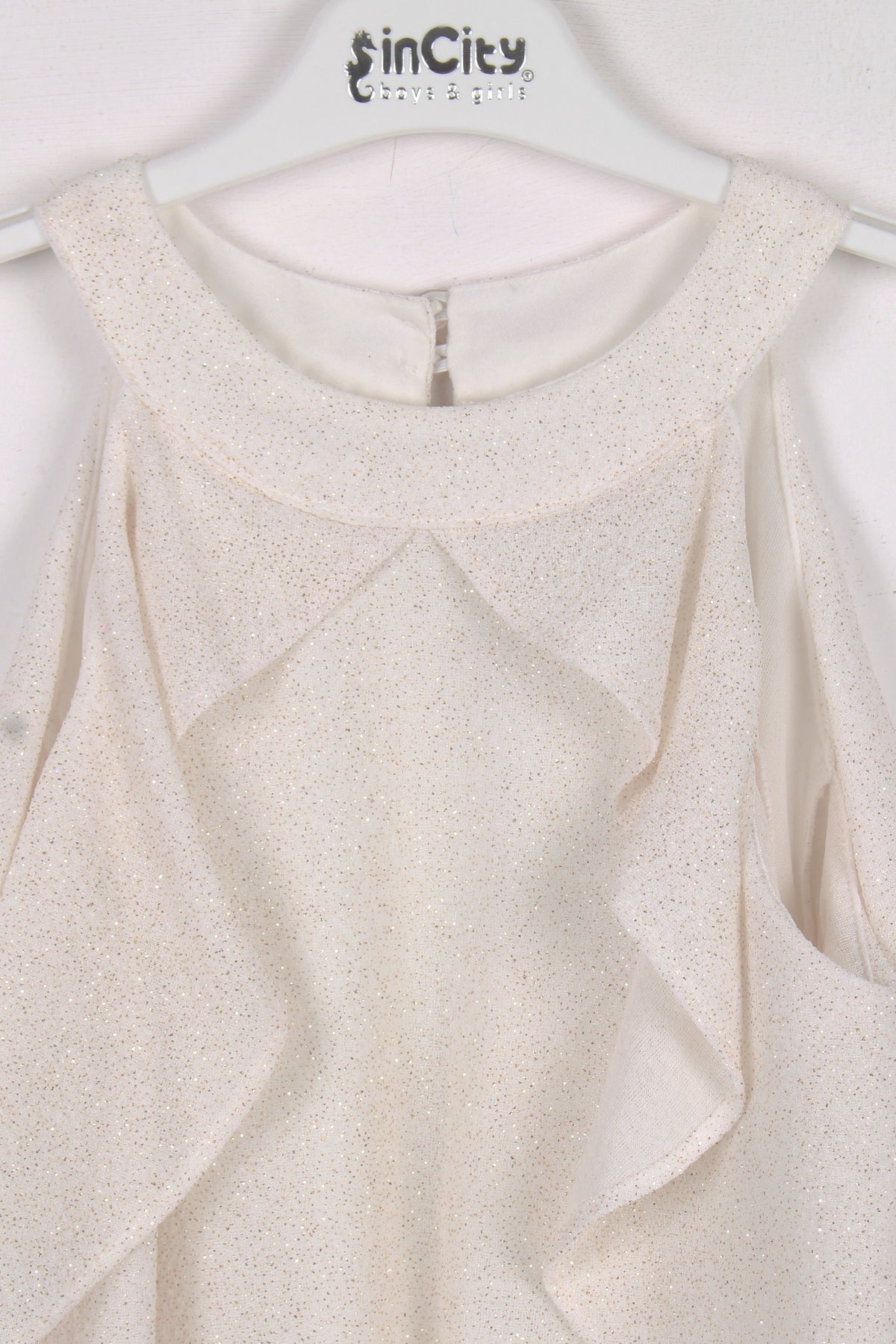 InCity Kids Kız Çocuk Omzu Açık Simli Şık Elbise