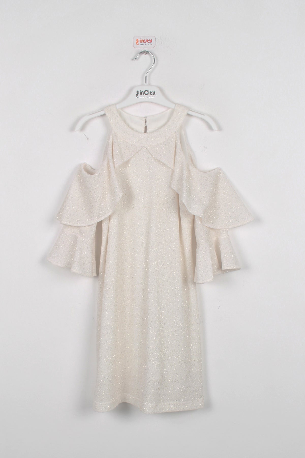 InCity Kids Kız Çocuk Omzu Açık Simli Şık Elbise