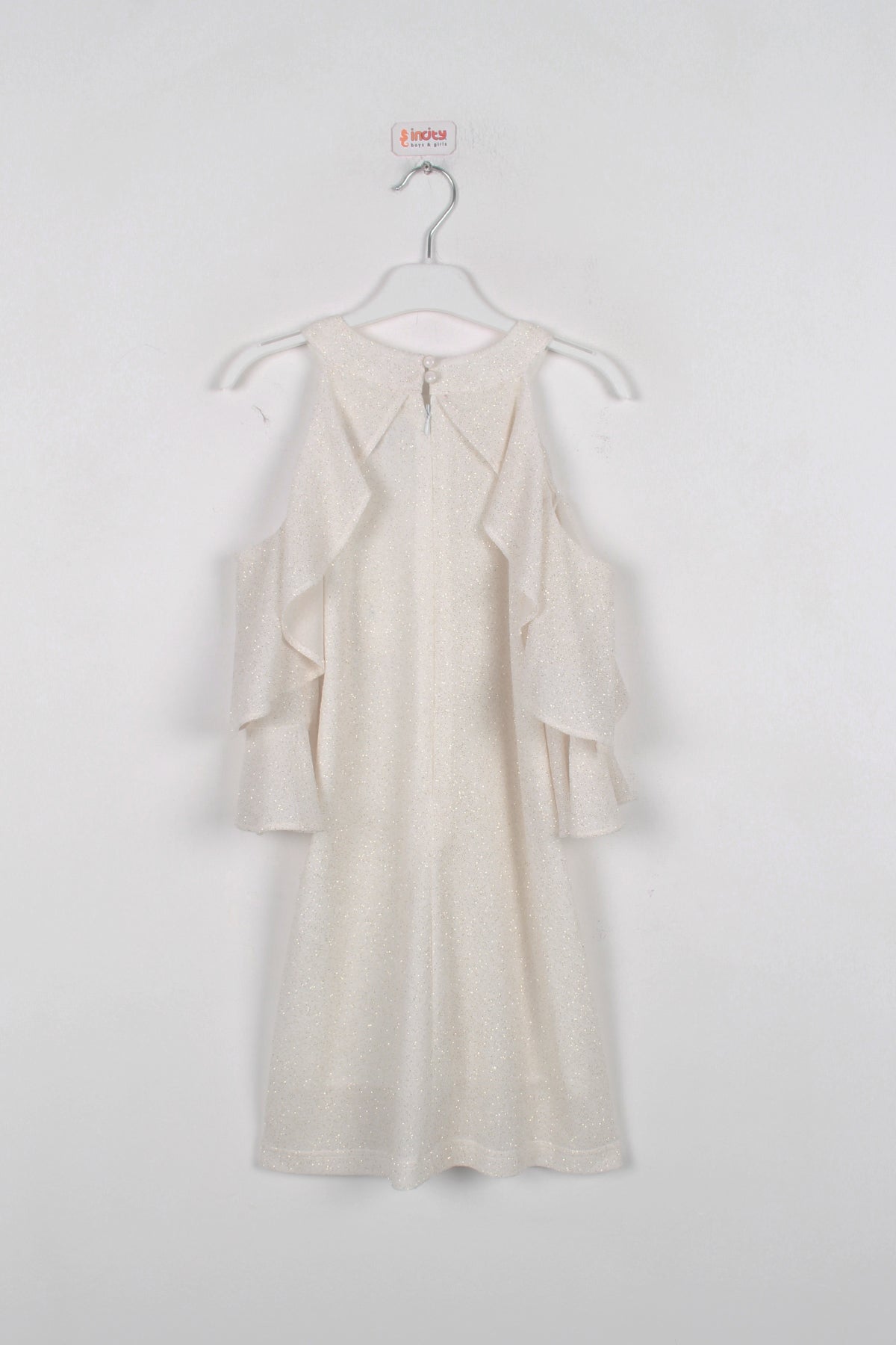 InCity Kids Kız Çocuk Omzu Açık Simli Şık Elbise