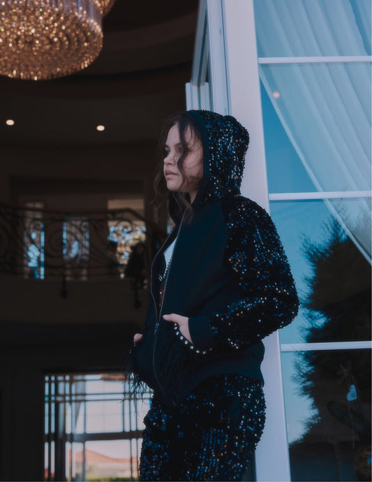 InCity Kids Kız Çocuk Kolları Pul Detaylı Kapüşonlu Fermuarlı Ceket