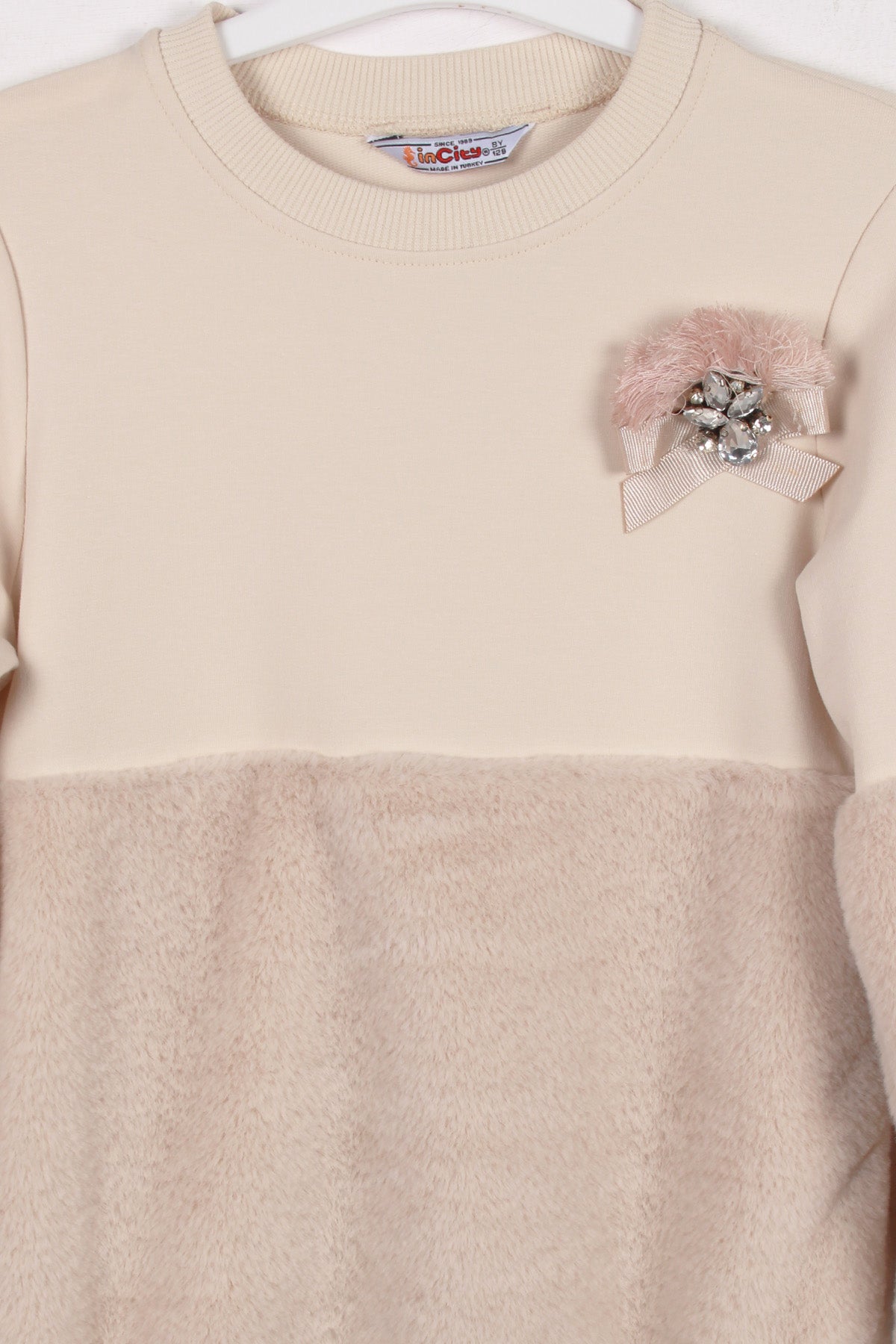 InCity Kids Kız Çocuk Yarım Peluş Sweatshirt