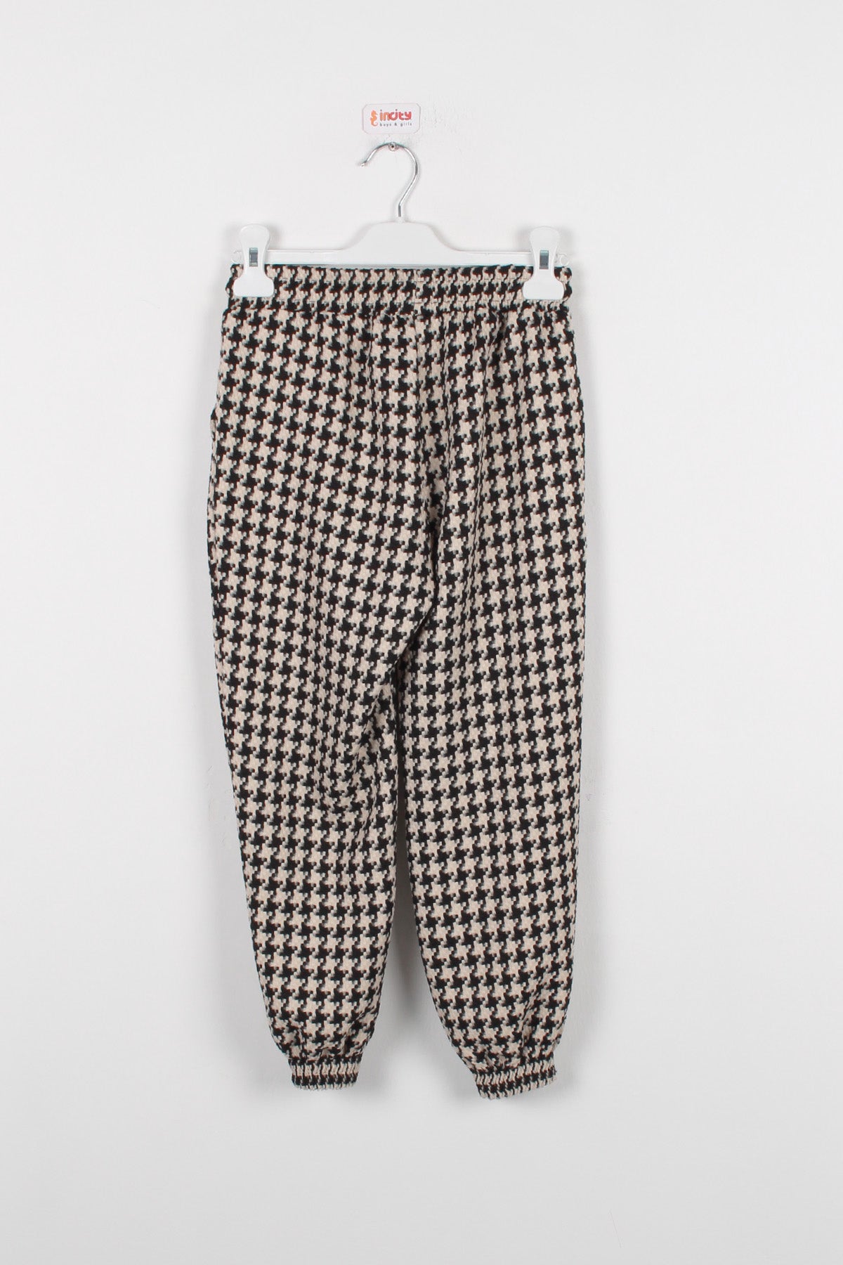 InCity Kids Kız Çocuk Kazayağı Desenli Beli İpli Pantolon