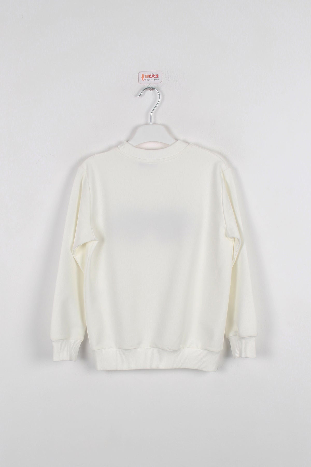 InCity Kids Erkek Çocuk Gözlük Nakışlı Detaylı Ekru Sweatshirt
