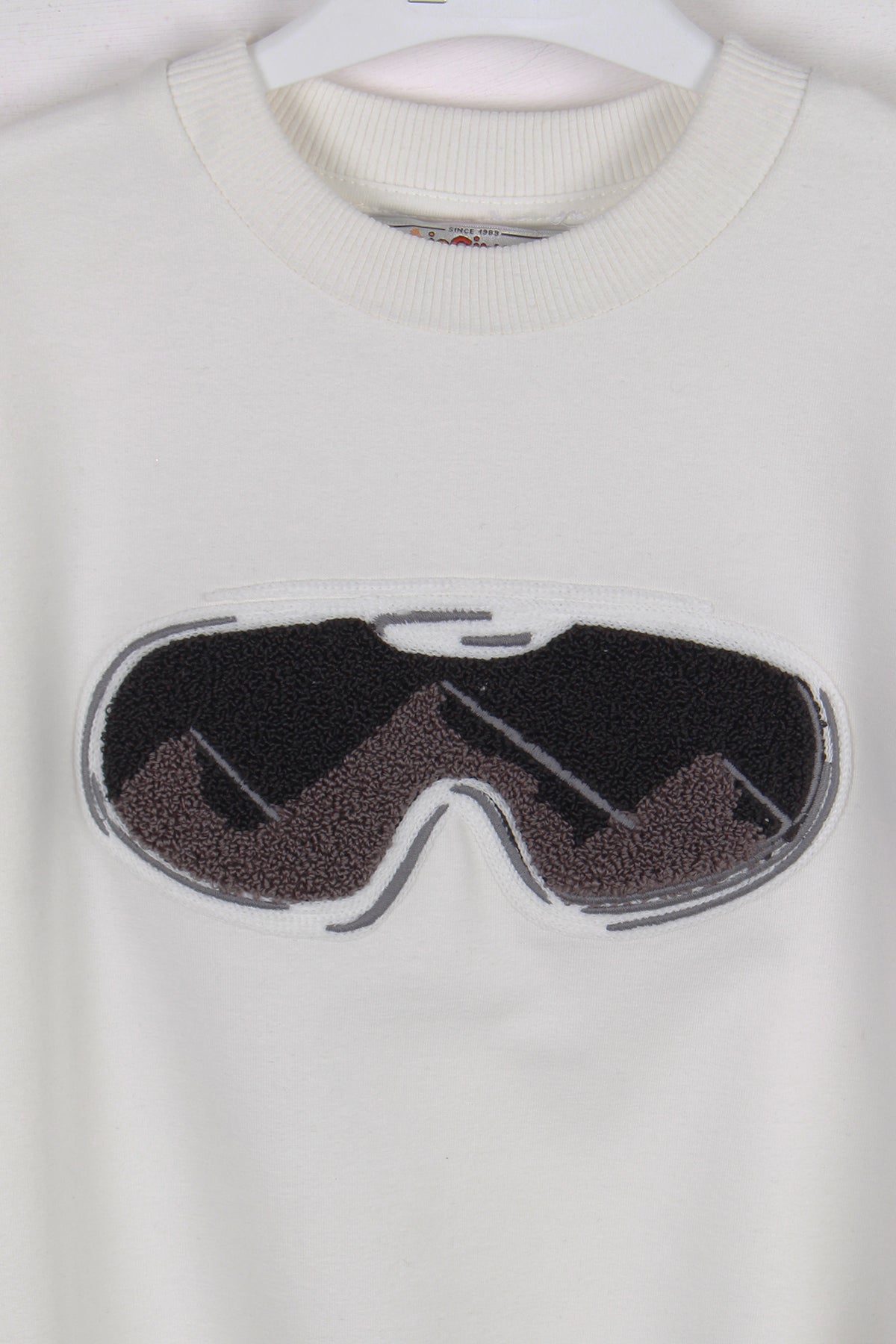 InCity Kids Erkek Çocuk Gözlük Nakışlı Detaylı Ekru Sweatshirt