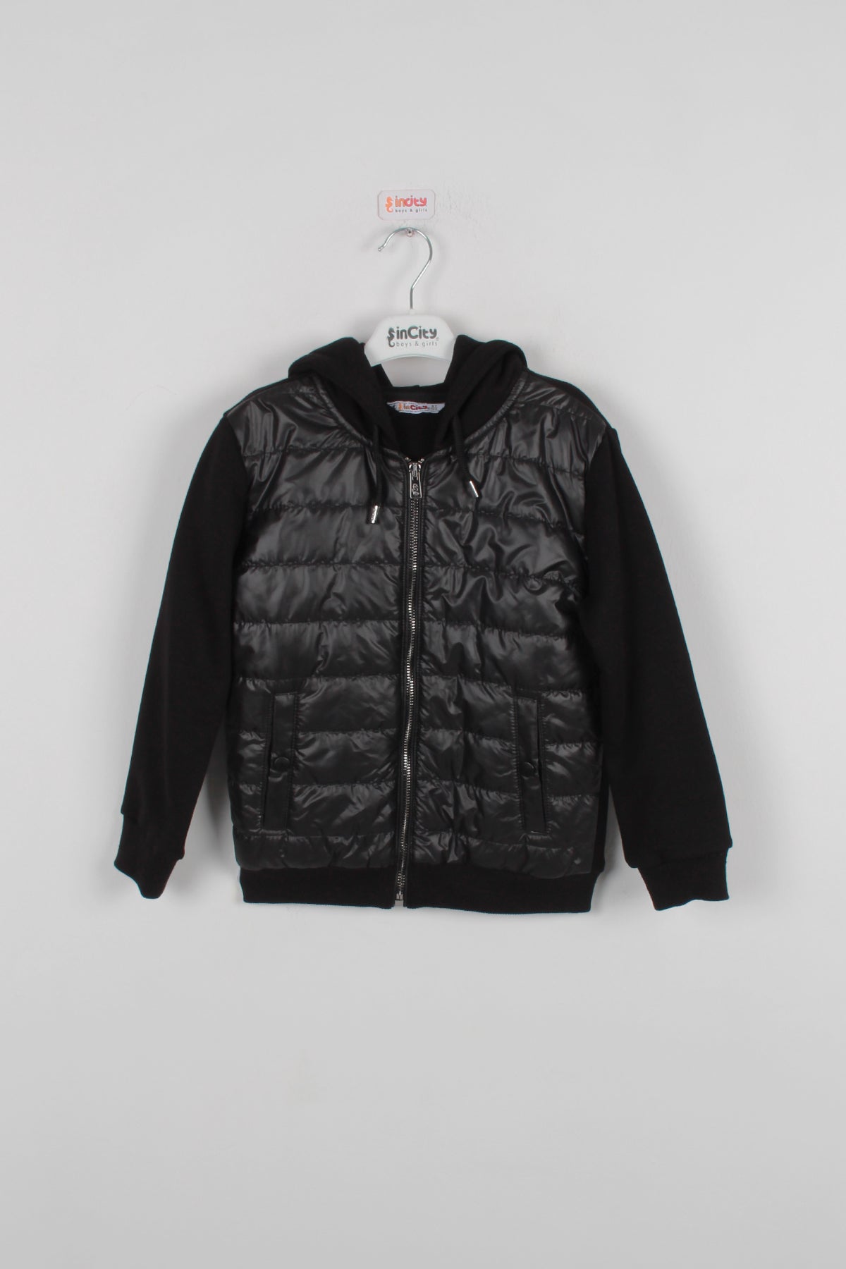InCity Kids Erkek Çocuk Düğme Cepli Kapüşonlu Fermuarlı Ceket