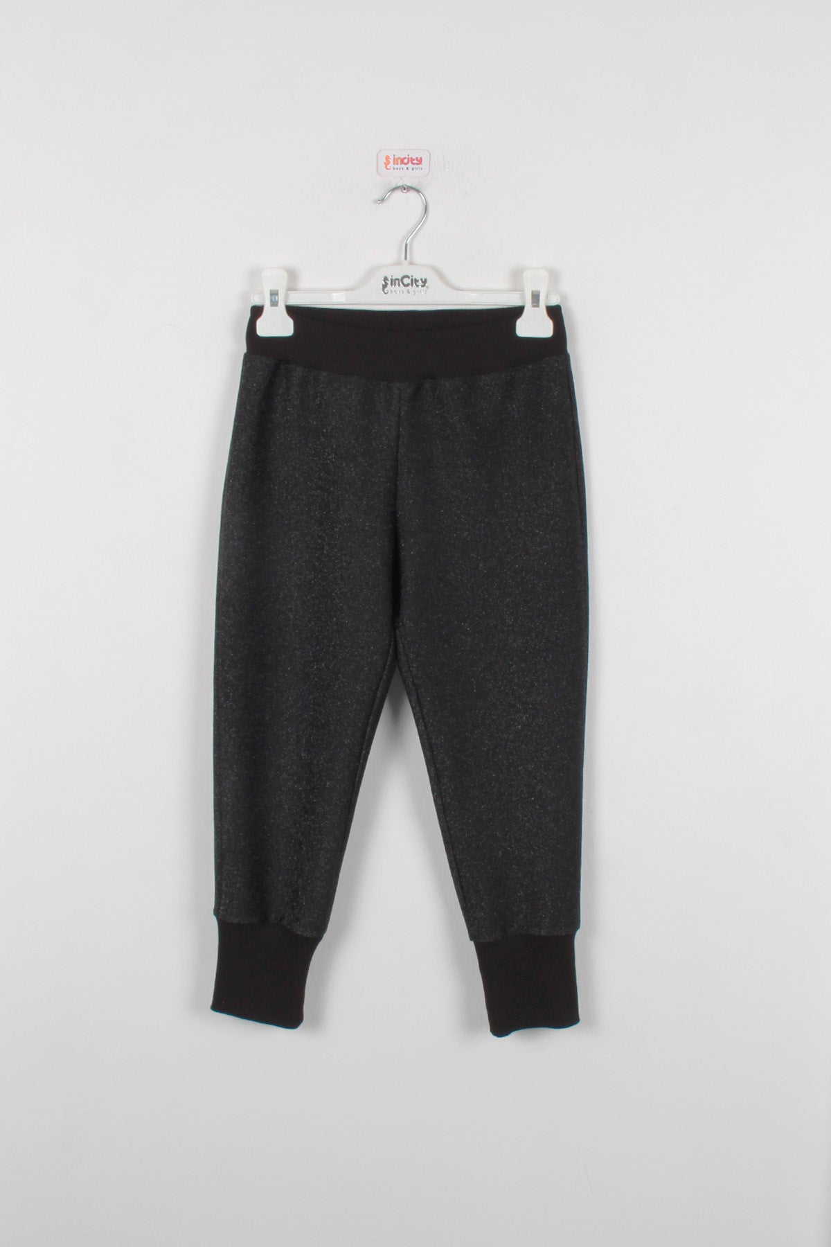 InCity Kids Kız Çocuk Beli Lastikli Simli Jogger Eşofman Alt