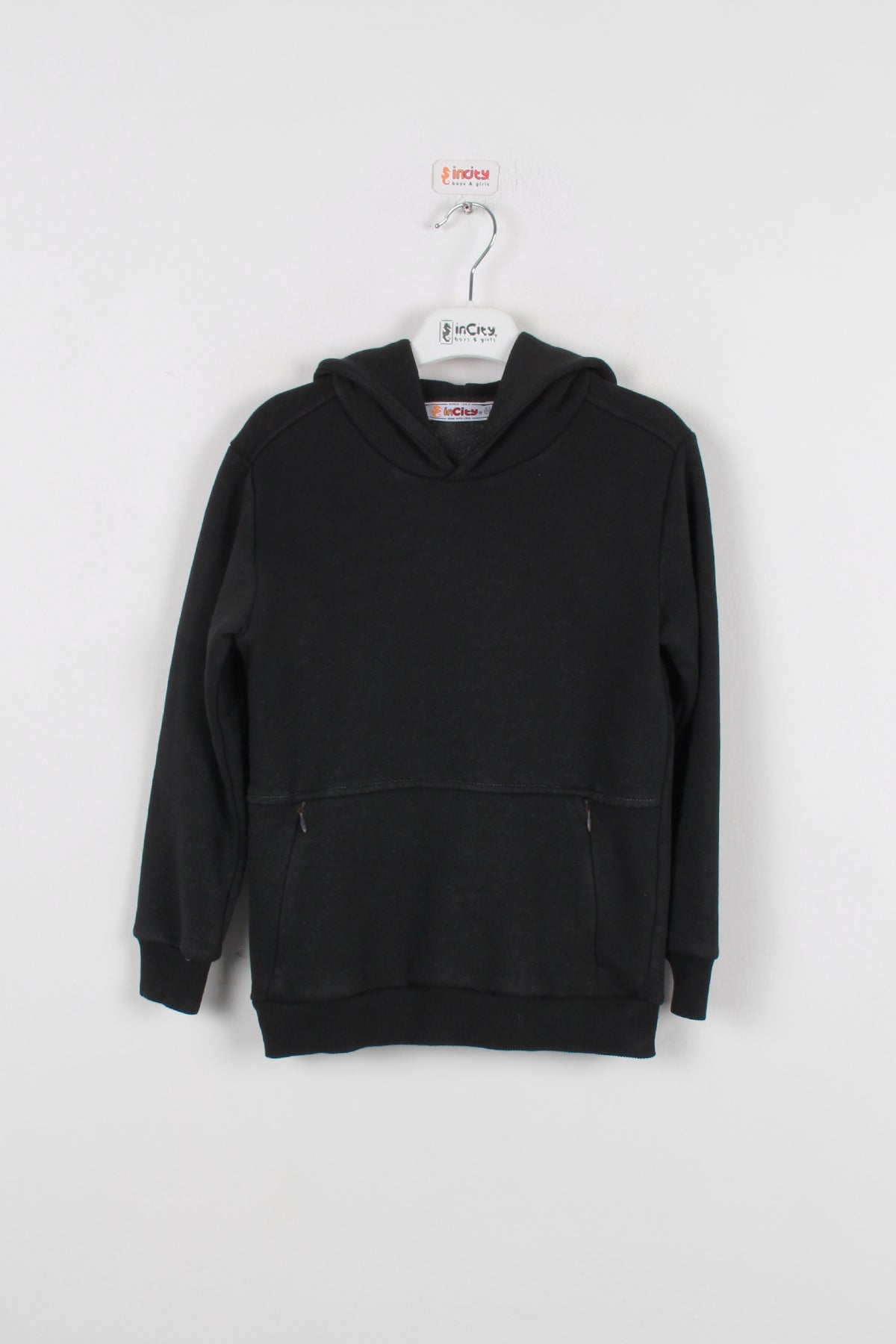 InCity Kids Erkek Çocuk Fermuar Cepli Kapüşonlu Sweatshirt
