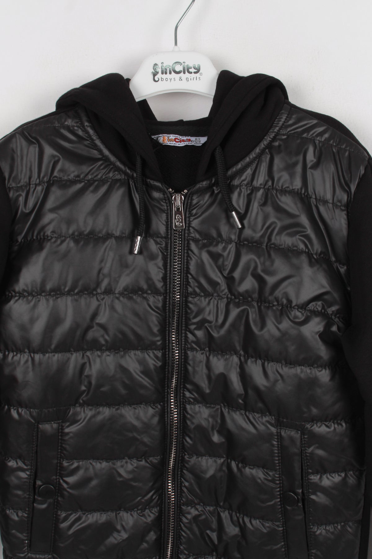 InCity Kids Erkek Çocuk Düğme Cepli Kapüşonlu Fermuarlı Ceket