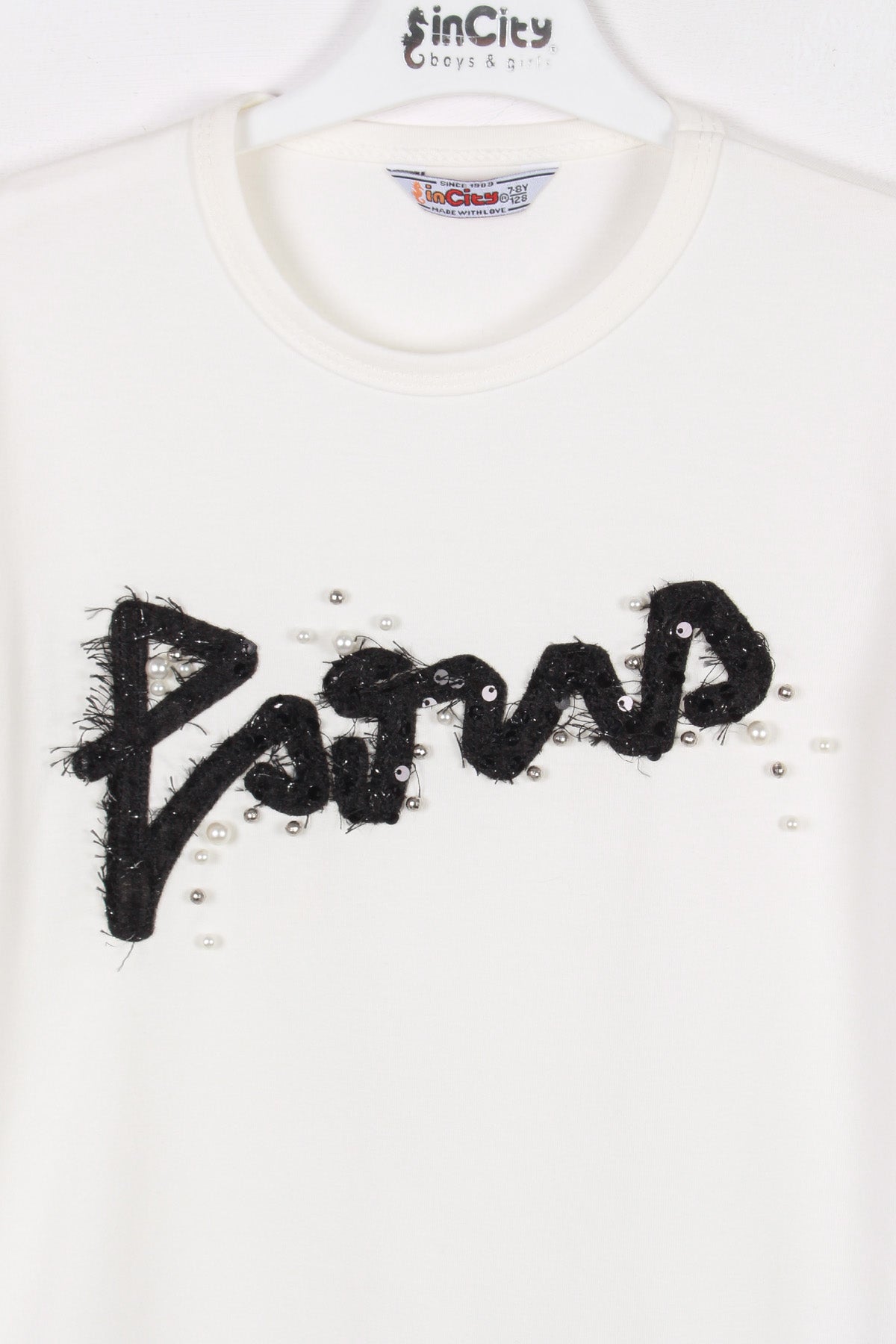 InCity Kids Kız Çocuk Payet Detaylı Paris Uzun Kollu Tişört