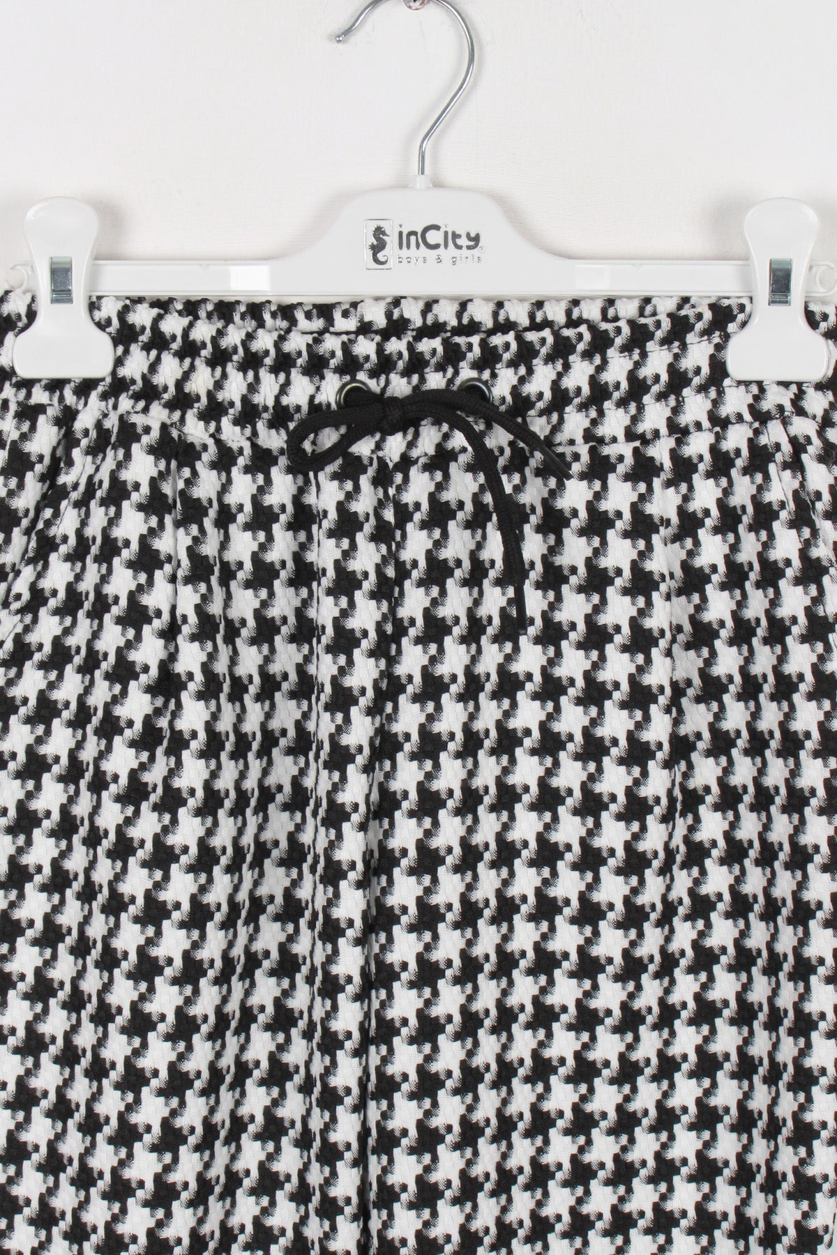 InCity Kids Kız Çocuk Kazayağı Desenli Beli İpli Pantolon