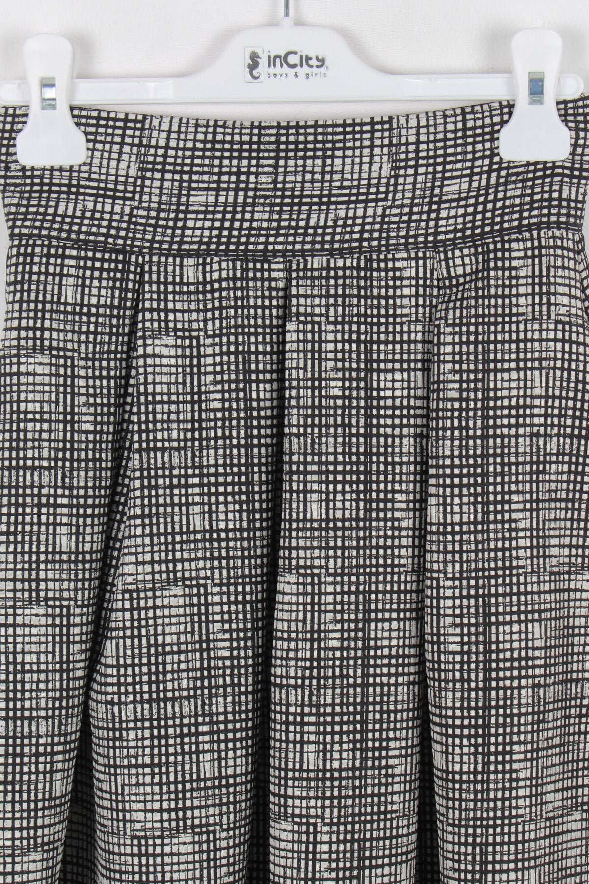 InCity Kids Kız Çocuk Diz Altı Kareli Pileli Etek