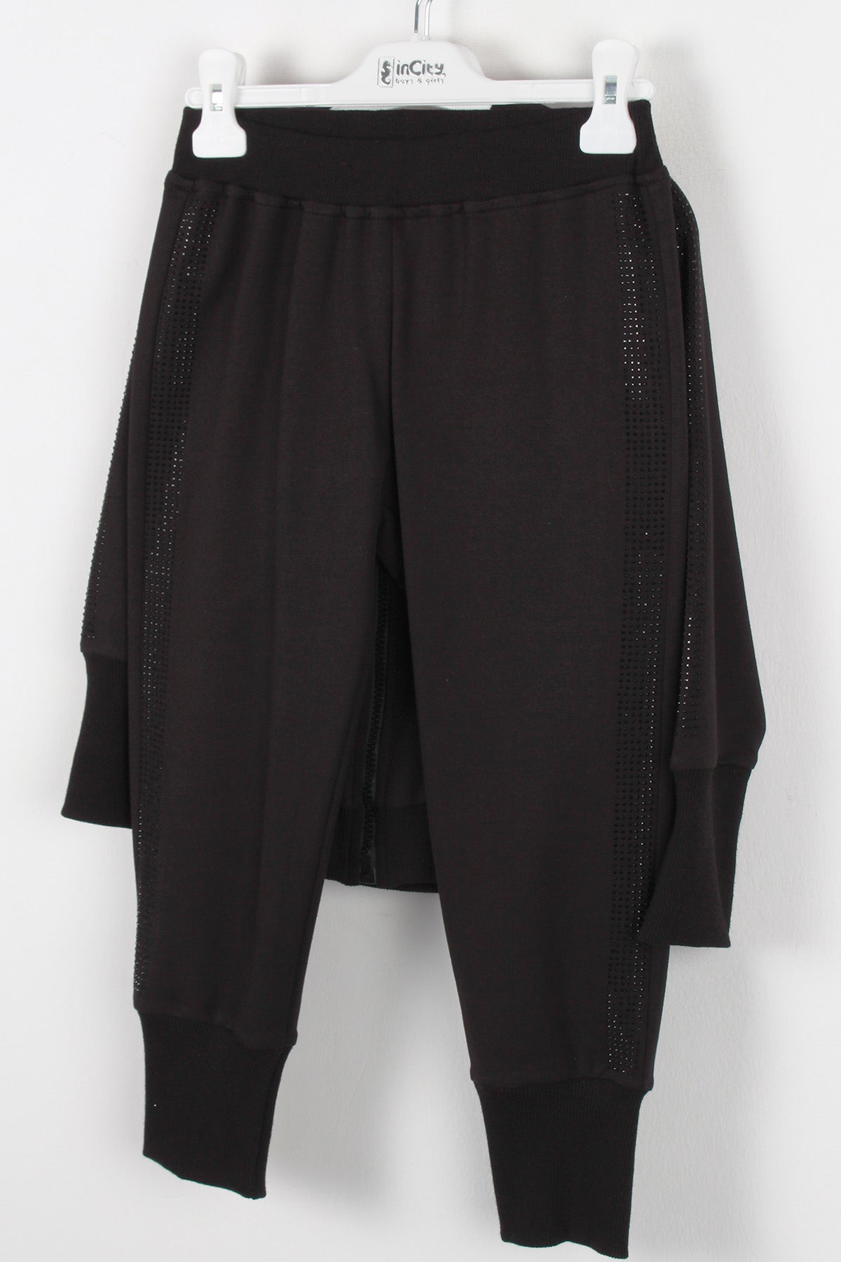 InCity Kids Kız Çocuk Kolları Taş Detaylı Eşofman Takımı (2 Parça)