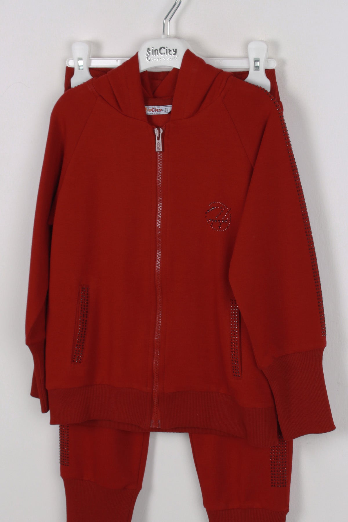 InCity Kids Kız Çocuk Kolları Taş Detaylı Eşofman Takımı (2 Parça)