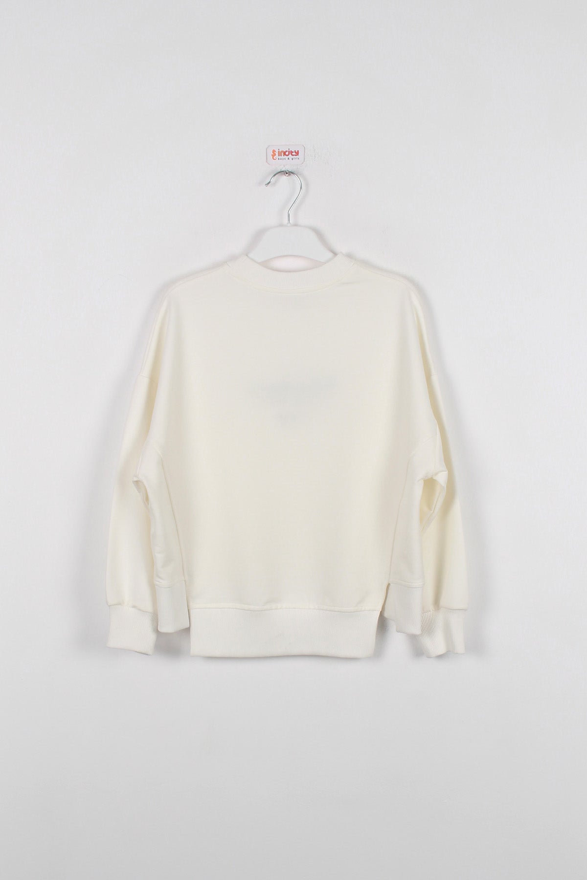 InCity Kids Kız Çocuk Oversize Kesim Take Time Ekru Sweatshirt