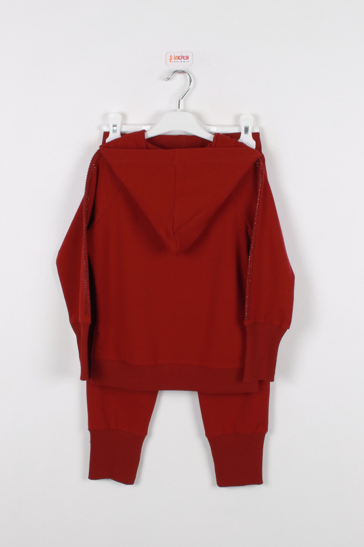 InCity Kids Kız Çocuk Kolları Taş Detaylı Eşofman Takımı (2 Parça)