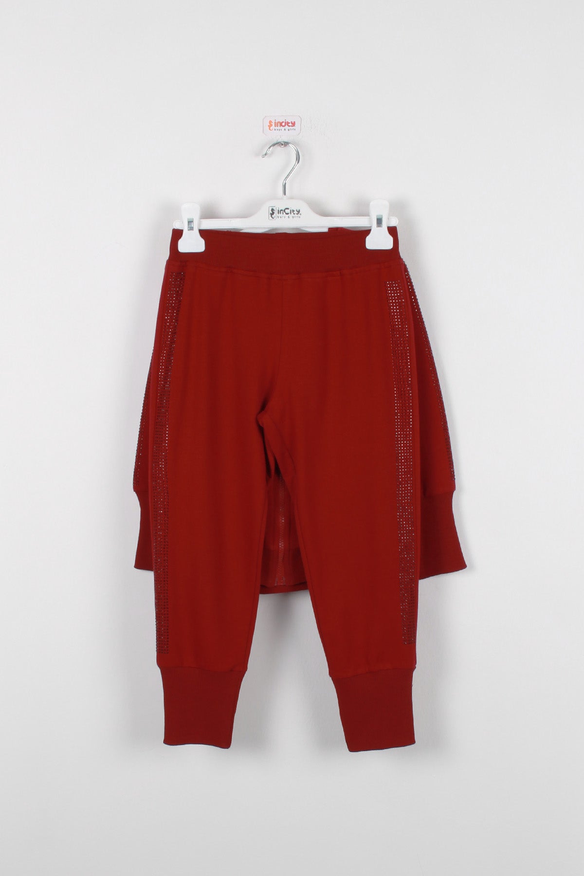 InCity Kids Kız Çocuk Kolları Taş Detaylı Eşofman Takımı (2 Parça)