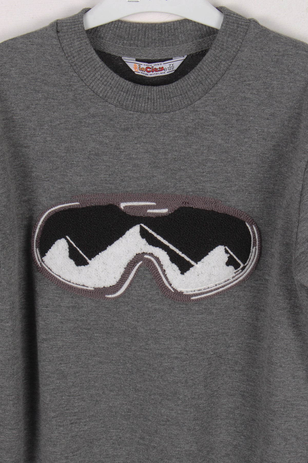 InCity Kids Erkek Çocuk Gözlük Nakışlı Detaylı Sweatshirt