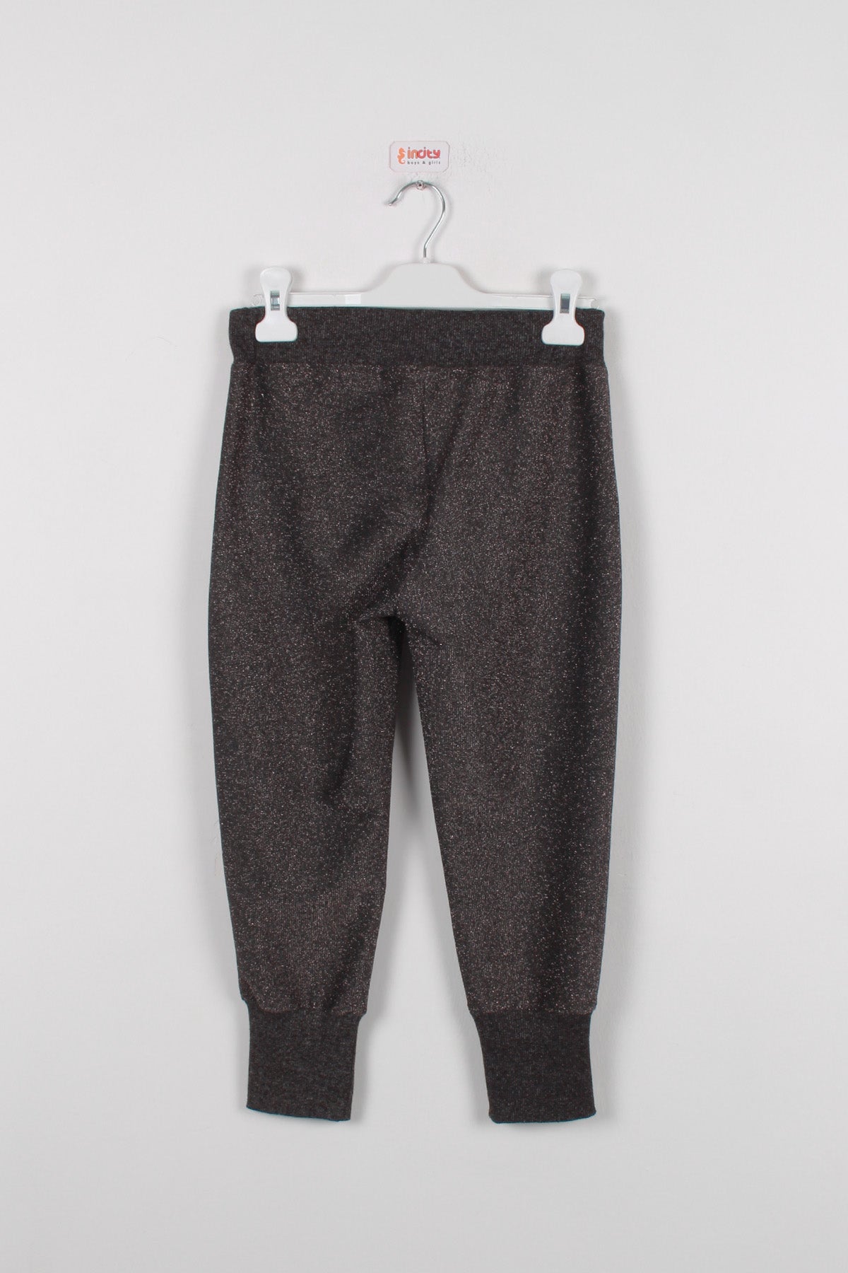 InCity Kids Kız Çocuk Beli Lastikli Simli Jogger Eşofman Alt