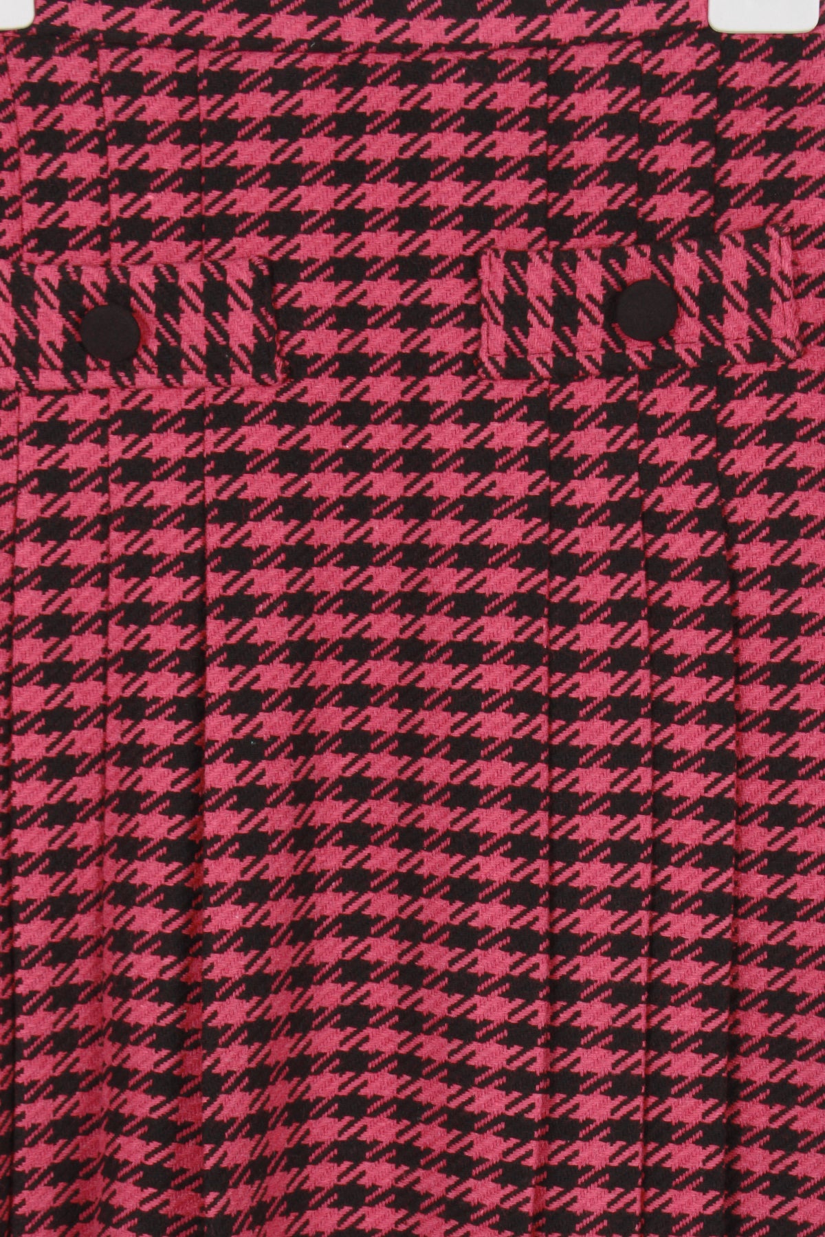 InCity Kids Kız Çocuk Kazayağı Desenli Cep Detaylı Diz Üstü Pileli Etek