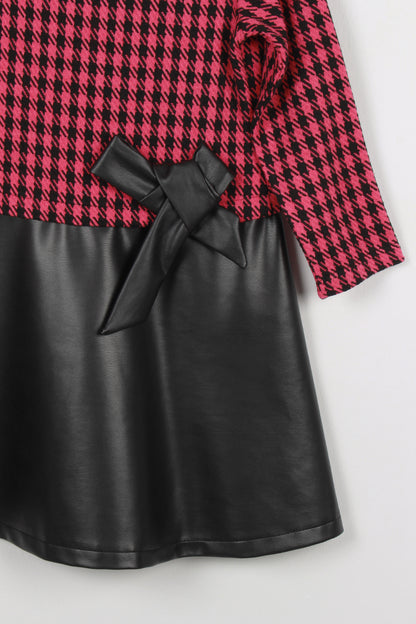 InCity Kids Kız Çocuk Kazayağı Desenli Kurdele Detaylı Elbise