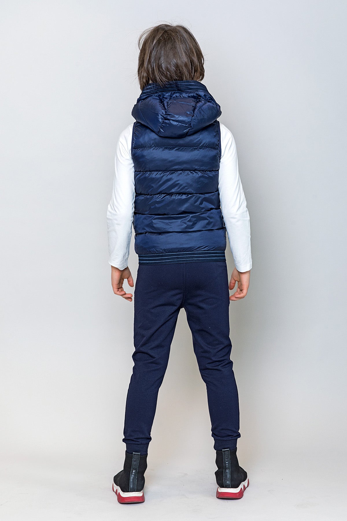 InCity Kids Erkek Çocuk Kapüşonlu Kırmızı Çok Havalı Şişme Yelek