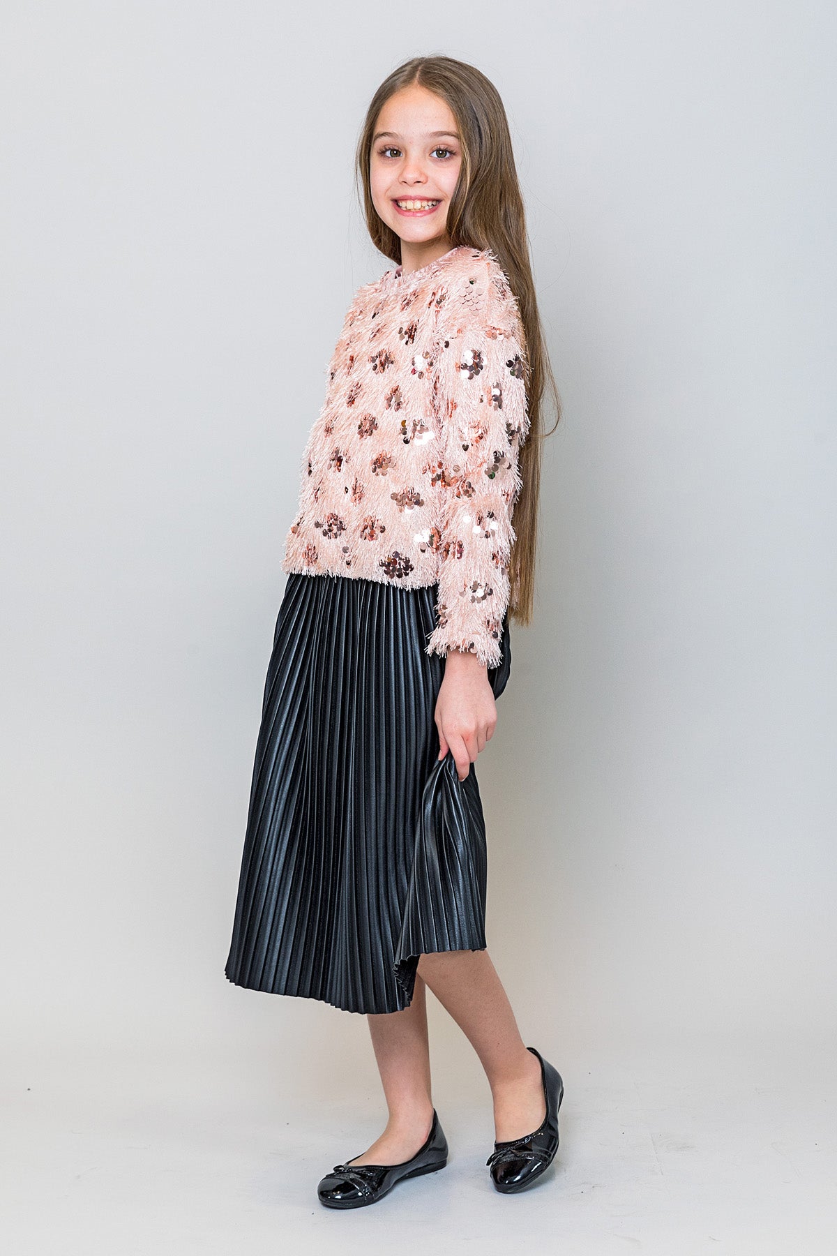 InCity Kids Kız Çocuk Pullu Kazak