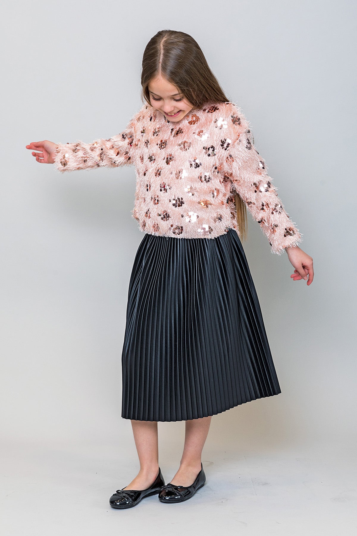 InCity Kids Kız Çocuk Pullu Kazak