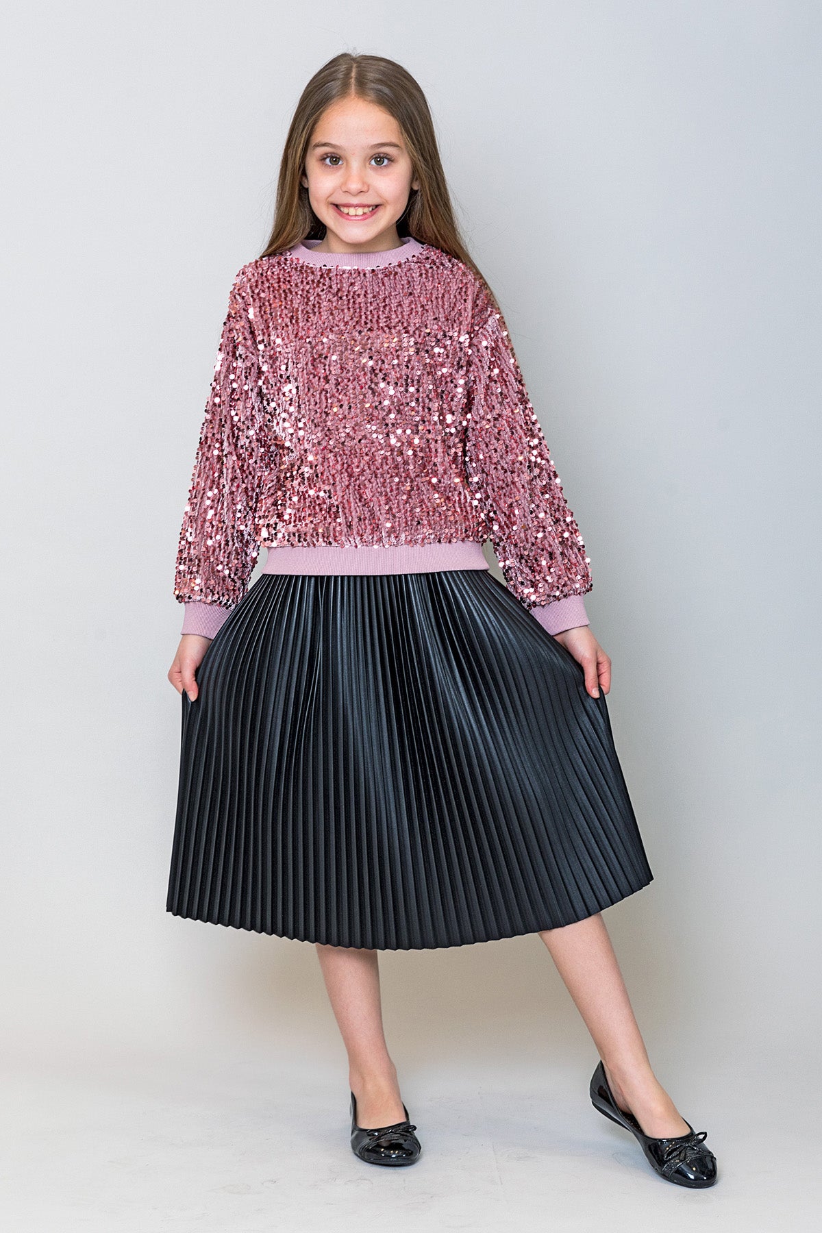 InCity Kids Kız Çocuk Pullu Sweatshirt