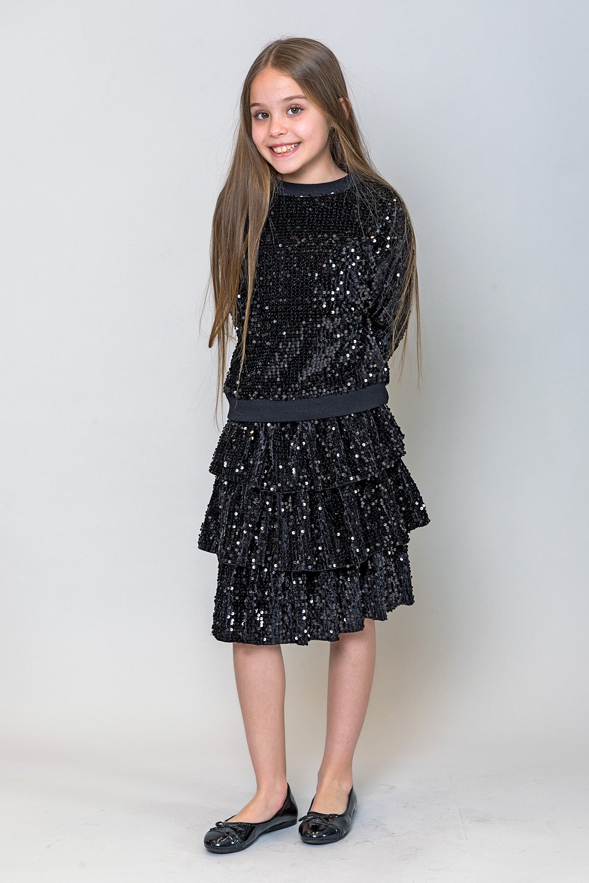 InCity Kids Kız Çocuk Pullu Sweatshirt