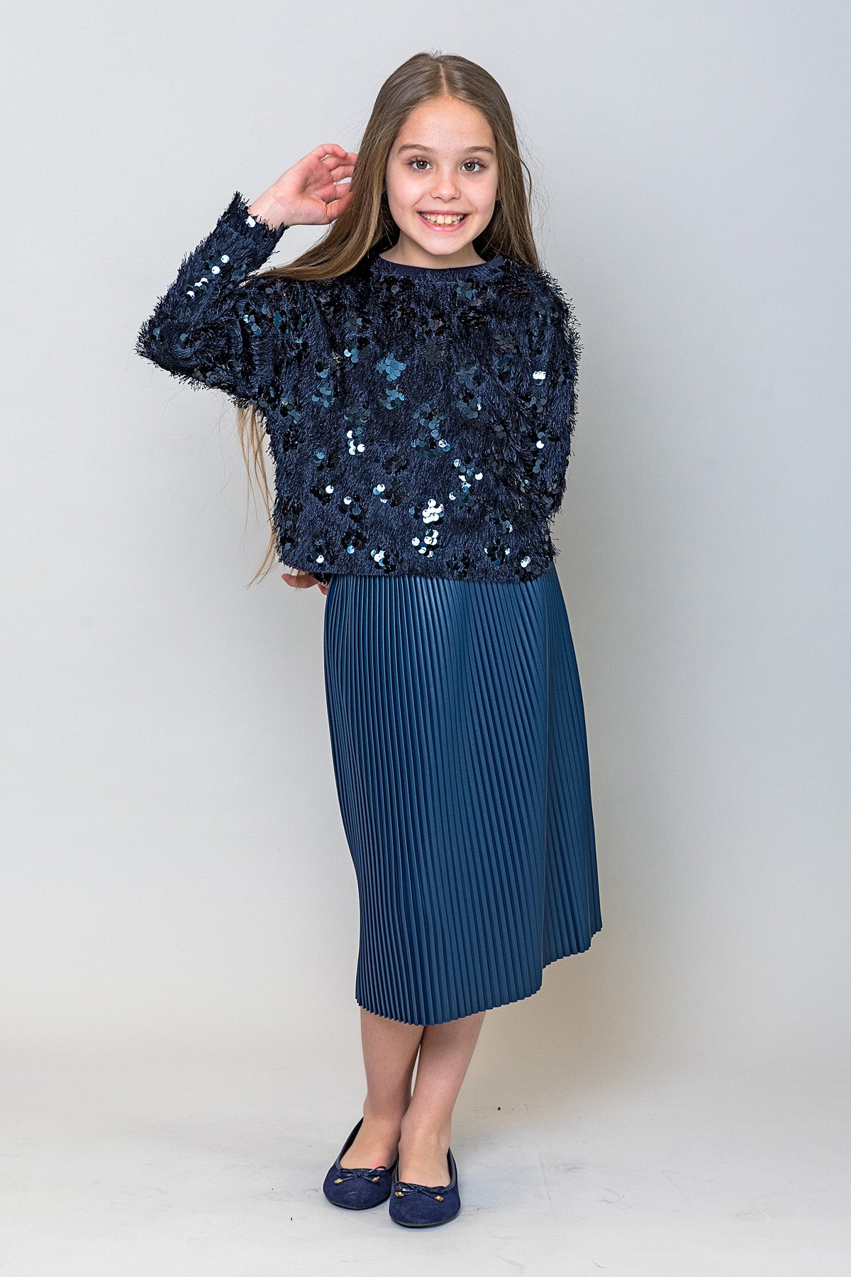 InCity Kids Kız Çocuk Pullu Kazak