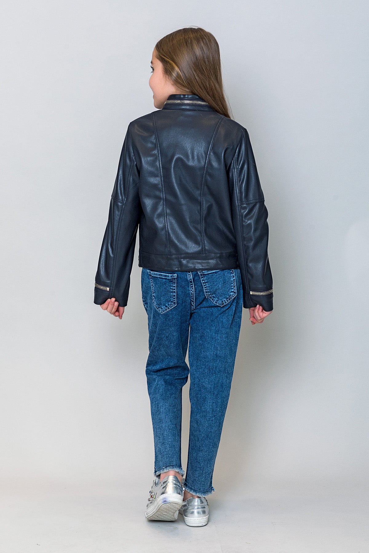 InCity Kids Kız Çocuk Çok Havalı Deri Mont