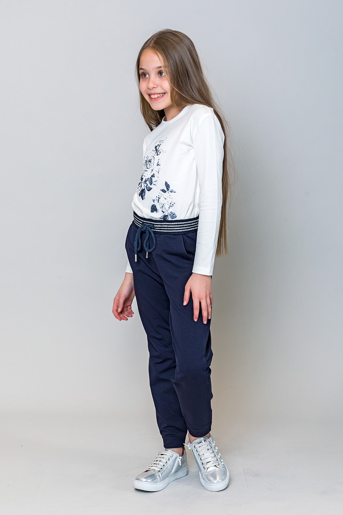 InCity Kids Kız Çocuk Sim Çizgi Paça Detaylı Eşofman Altı