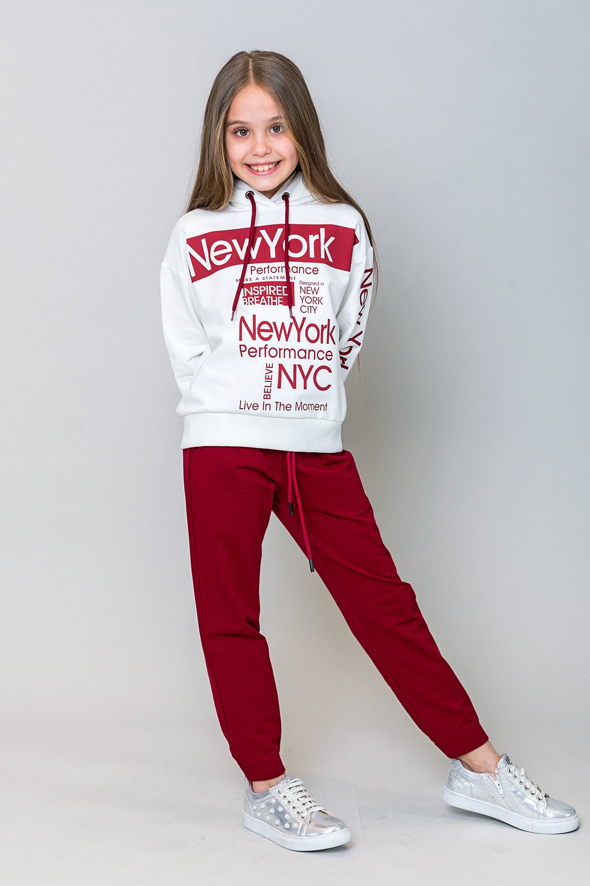 InCity Kids Kız Çocuk Sim Çizgi Paça Detaylı Eşofman Altı