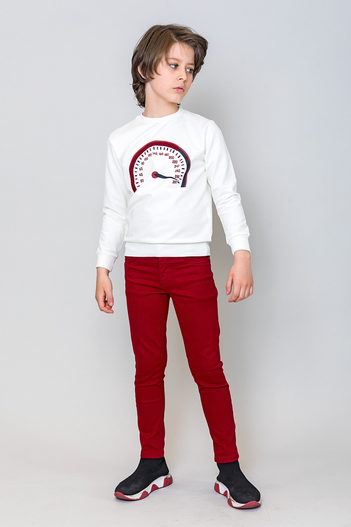 InCity Kids Erkek Çocuk Beli Ayarlanabilir Arka Cep Nakış Detaylı Pantalon