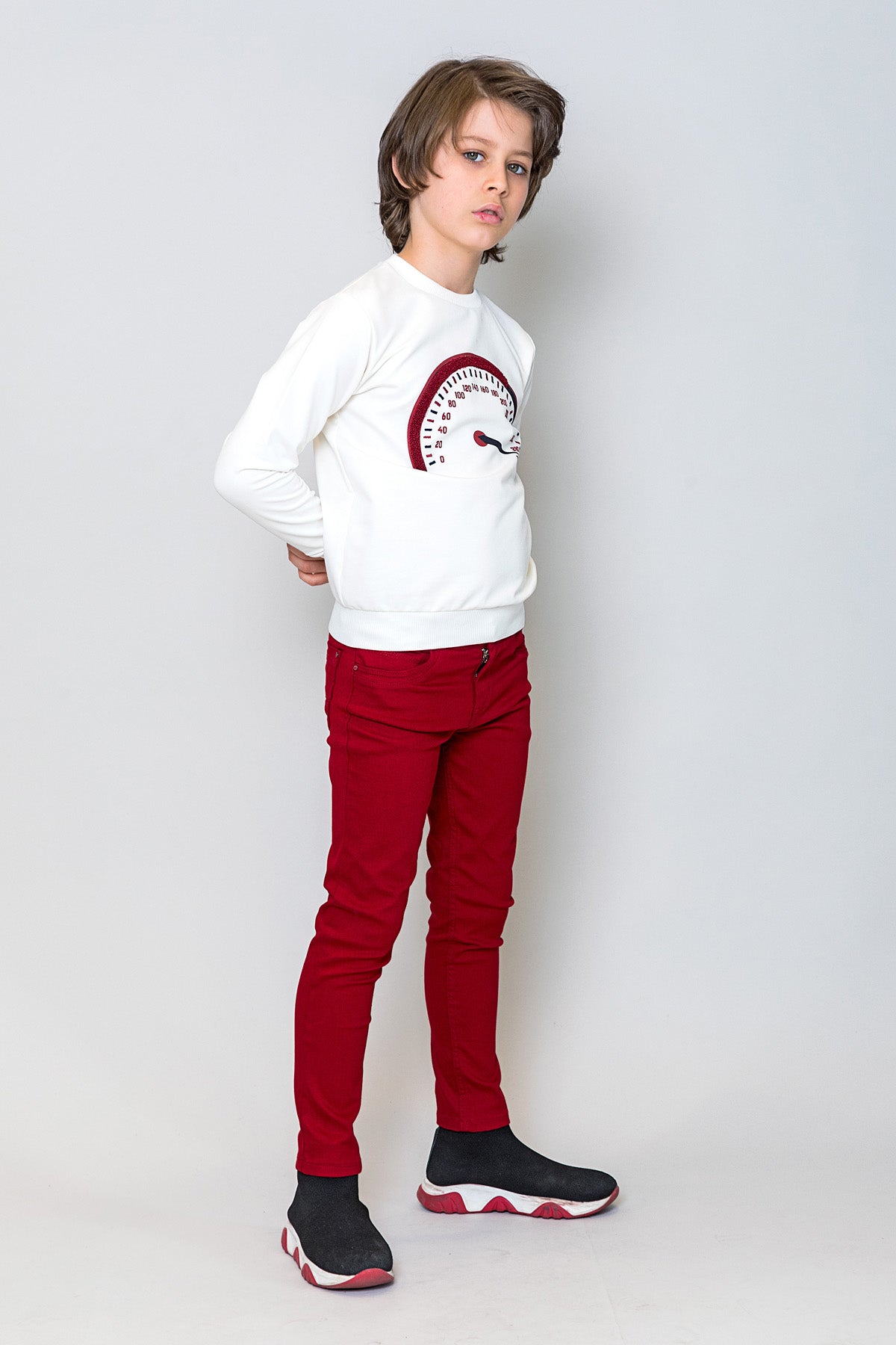 InCity Kids Erkek Çocuk Beli Ayarlanabilir Arka Cep Nakış Detaylı Pantalon