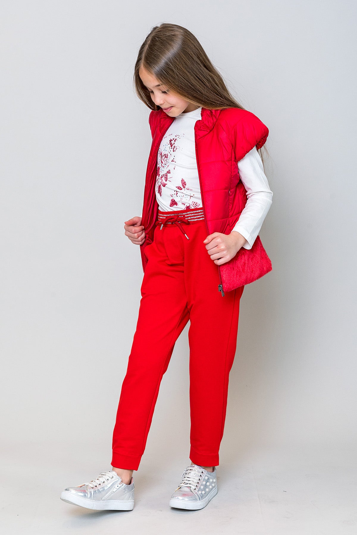 InCity Kids Kız Çocuk Sim Çizgi Paça Detaylı Eşofman Altı