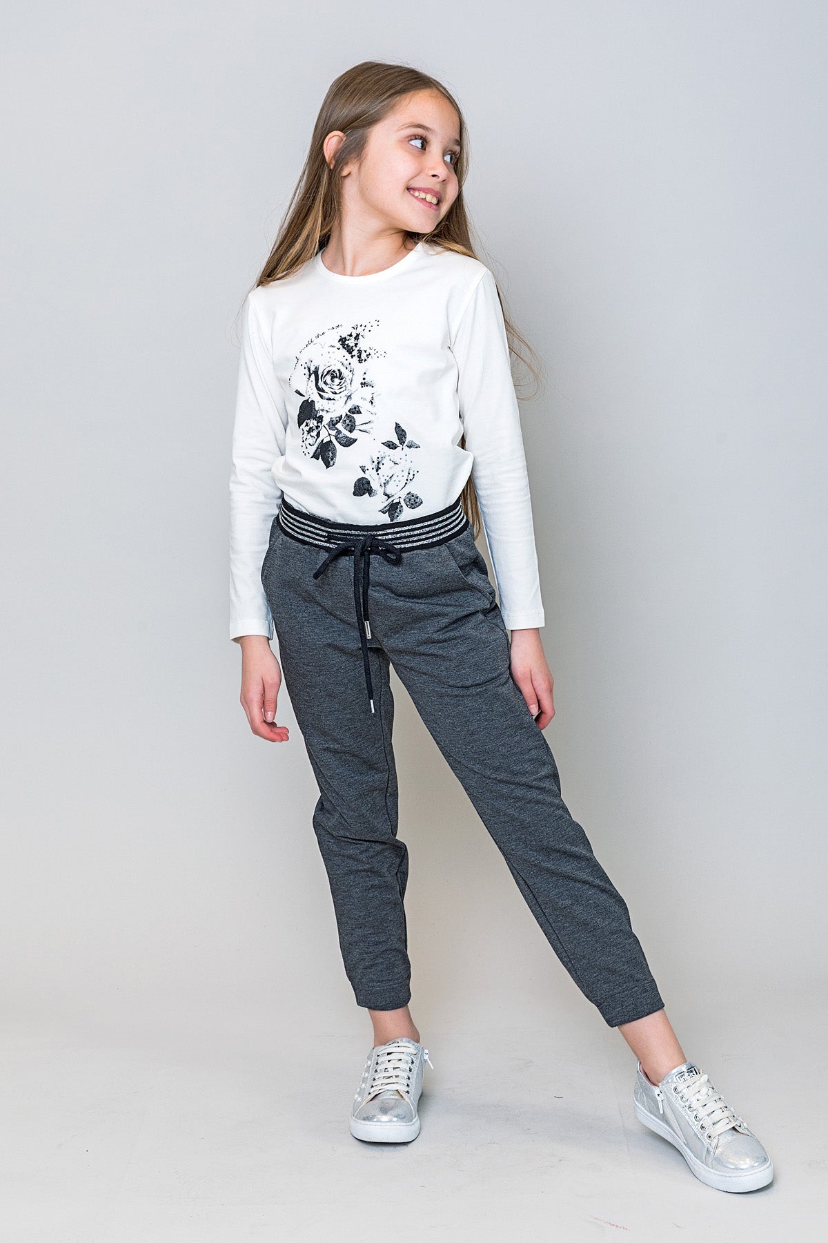 InCity Kids Kız Çocuk Sim Çizgi Paça Detaylı Eşofman Altı