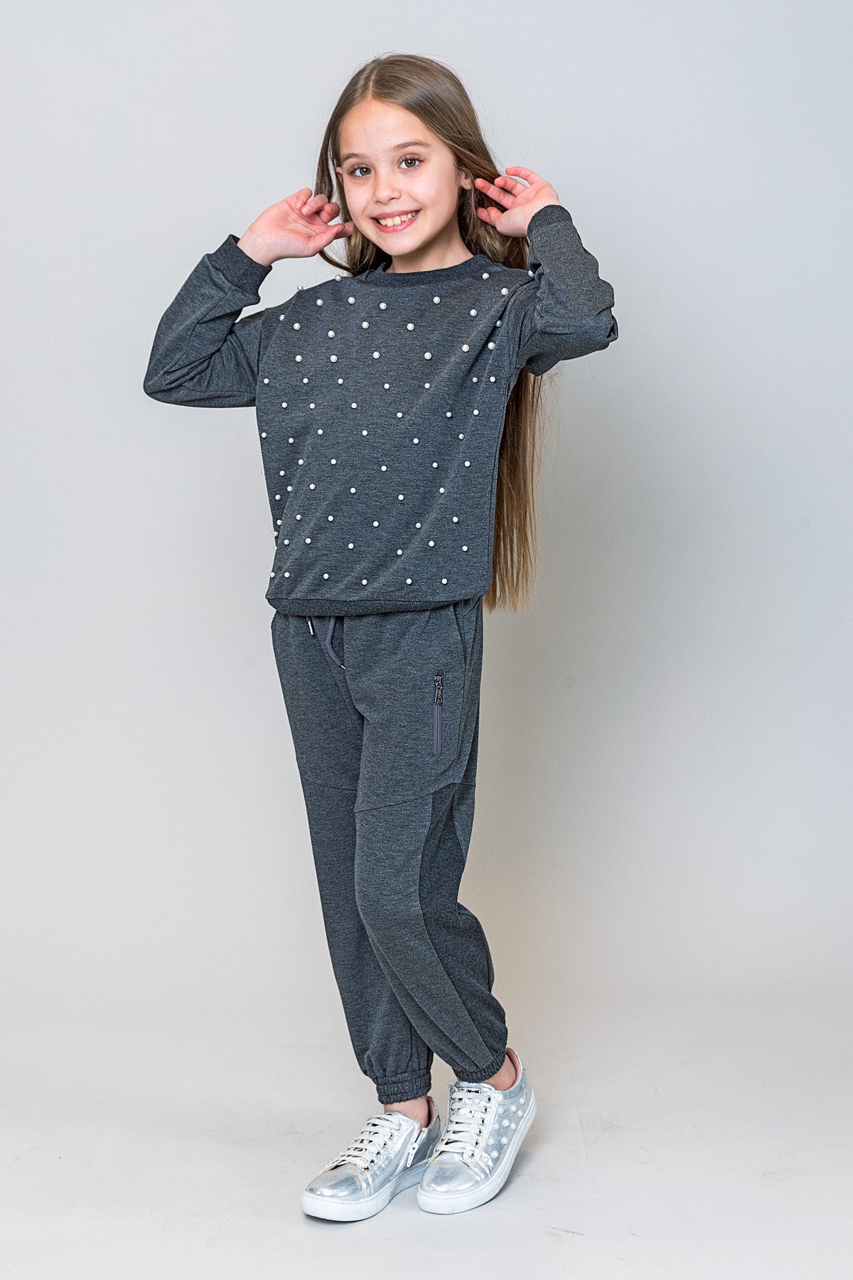 InCity Kids Kız Çocuk Fermuar Detaylı Jogger Eşofman Altı