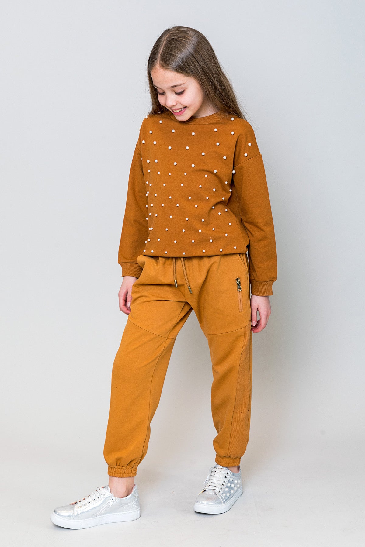 InCity Kids Kız Çocuk Fermuar Detaylı Jogger Eşofman Altı