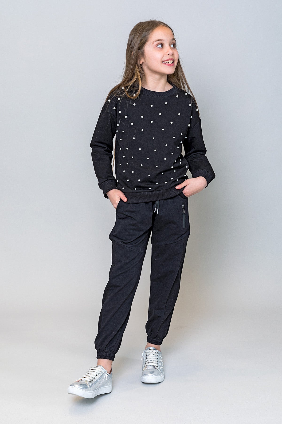 InCity Kids Kız Çocuk Fermuar Detaylı Jogger Eşofman Altı