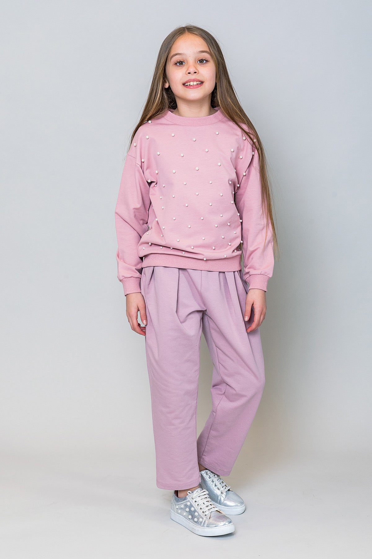 InCity Kids Kız Çocuk İncili Sweatshirt