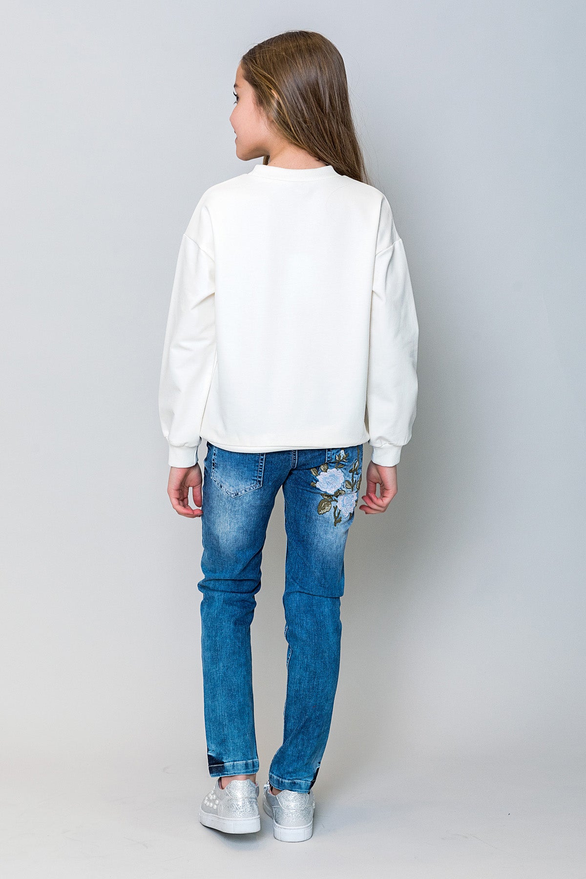 InCity Kids Kız Çocuk İncili Sweatshirt