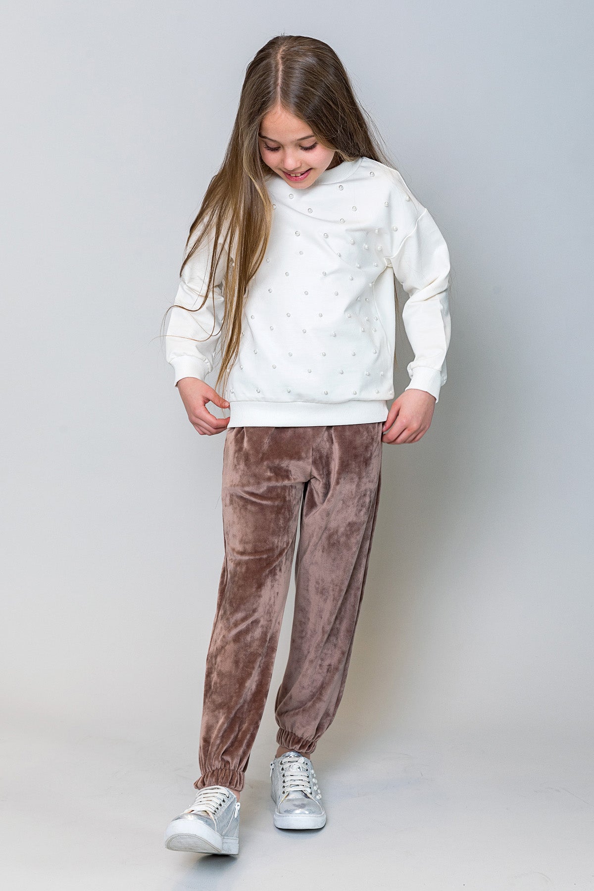InCity Kids Kız Çocuk Kadife Jogger Eşofman Altı