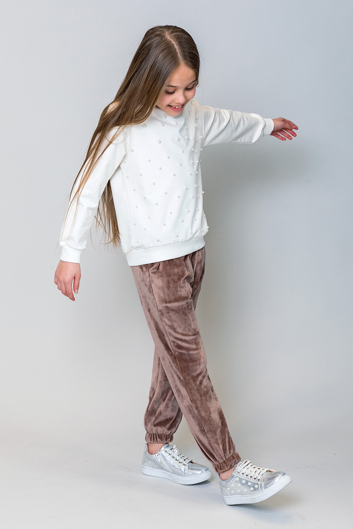 InCity Kids Kız Çocuk Kadife Jogger Eşofman Altı