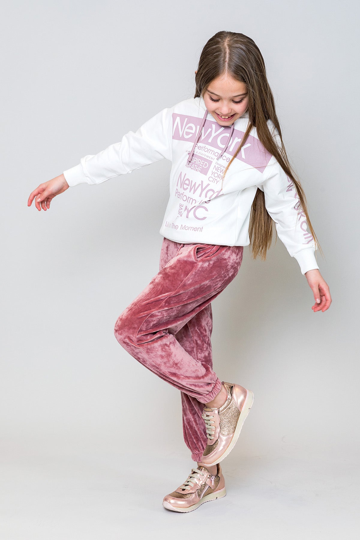 InCity Kids Kız Çocuk Kadife Jogger Eşofman Altı