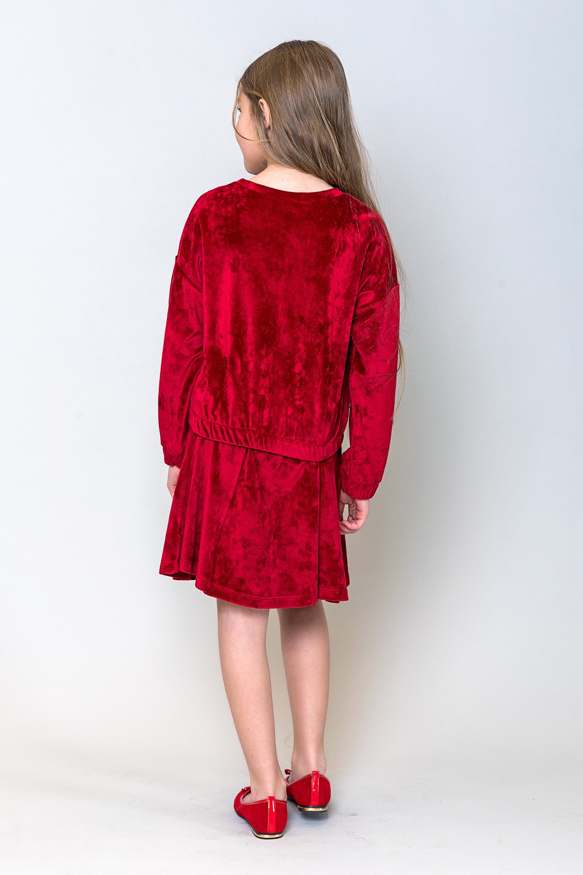 InCity Kids Kız Çocuk Volanlı Kadife Etek