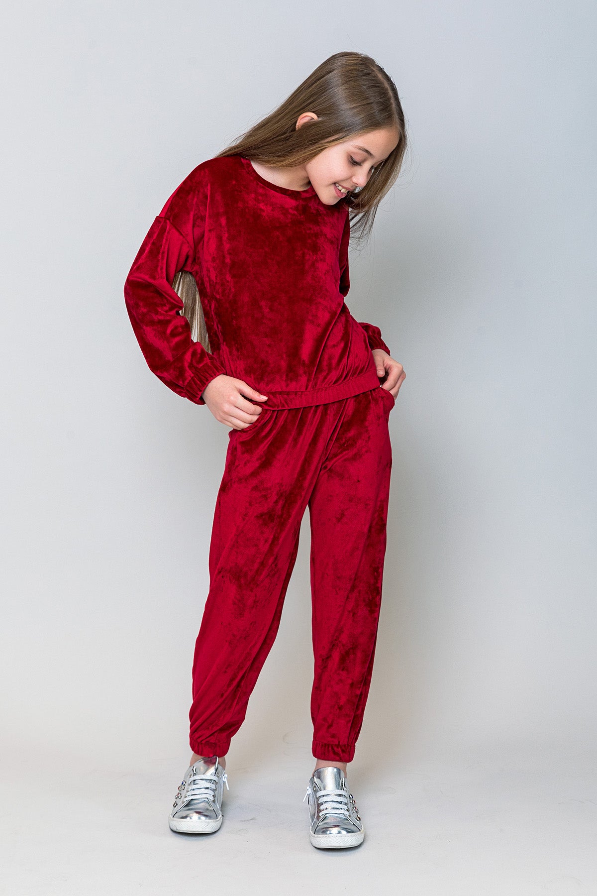 InCity Kids Kız Çocuk Kadife Jogger Eşofman Altı